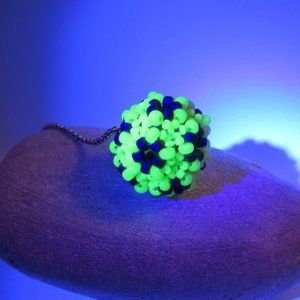 Uranium glass Beaded Bead